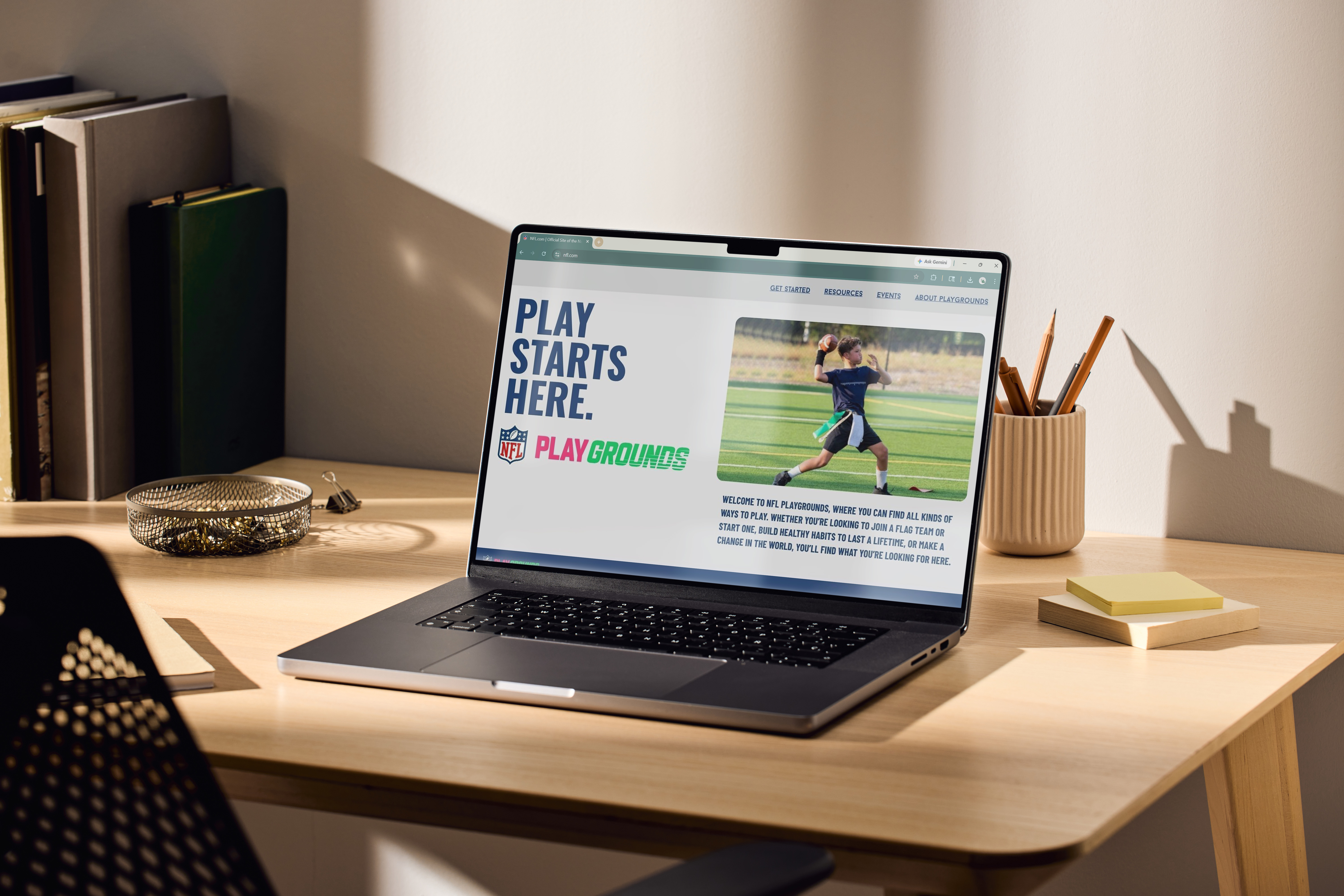 Landing page computer mockup